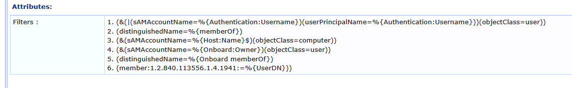 AuthSource-Attribute Filters
